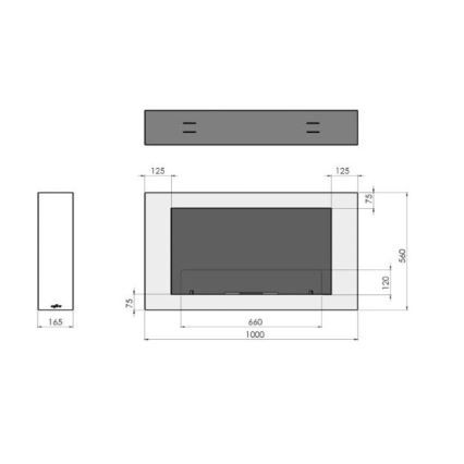 InFire - Nástenný BIO krb 100x56 cm 3kW biela