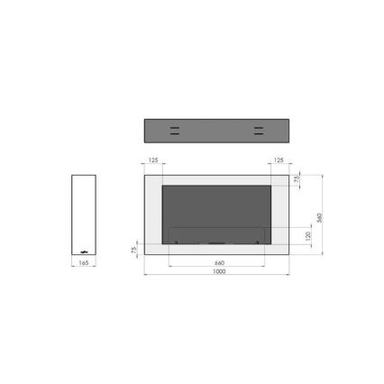 InFire - Nástenný BIO krb 100x56 cm 3kW čierna