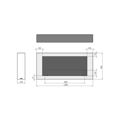 InFire - Nástenný BIO krb 120x56 cm 3kW biela