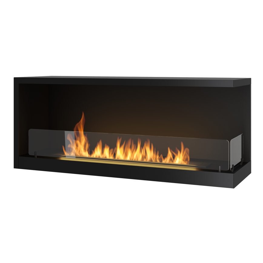 InFire - Rohový BIO krb 110x45 cm 3kW čierna