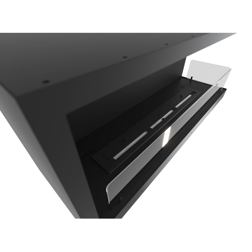 InFire - Rohový BIO krb 110x45 cm 3kW čierna