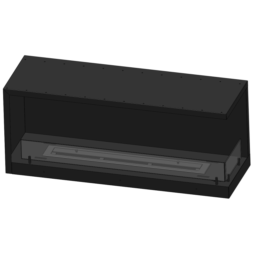 InFire - Rohový BIO krb 110x45 cm 3kW čierna