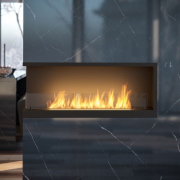 InFire - Rohový BIO krb 110x45 cm 3kW čierna