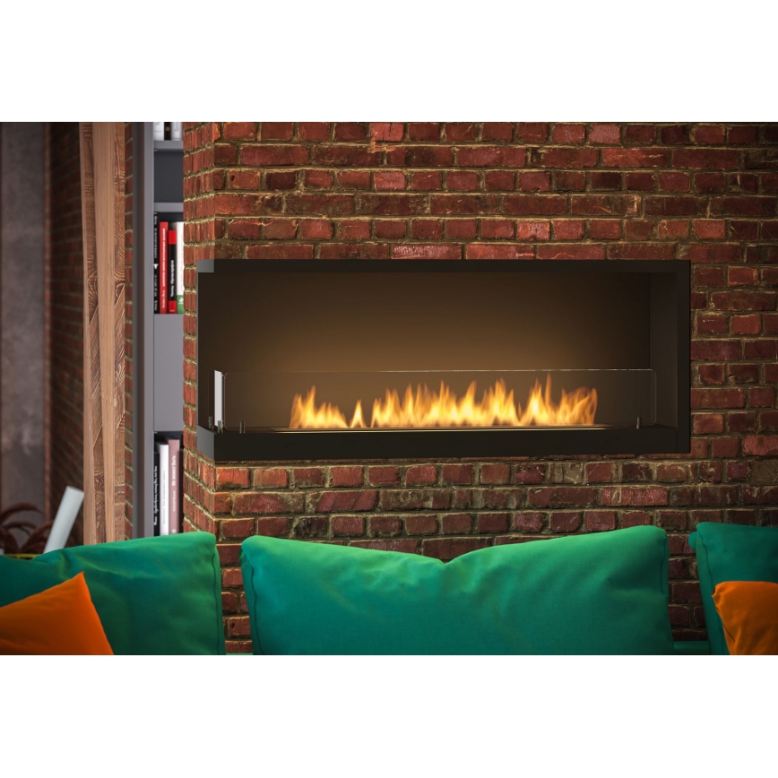 InFire - Rohový BIO krb 110x45 cm 3kW čierna