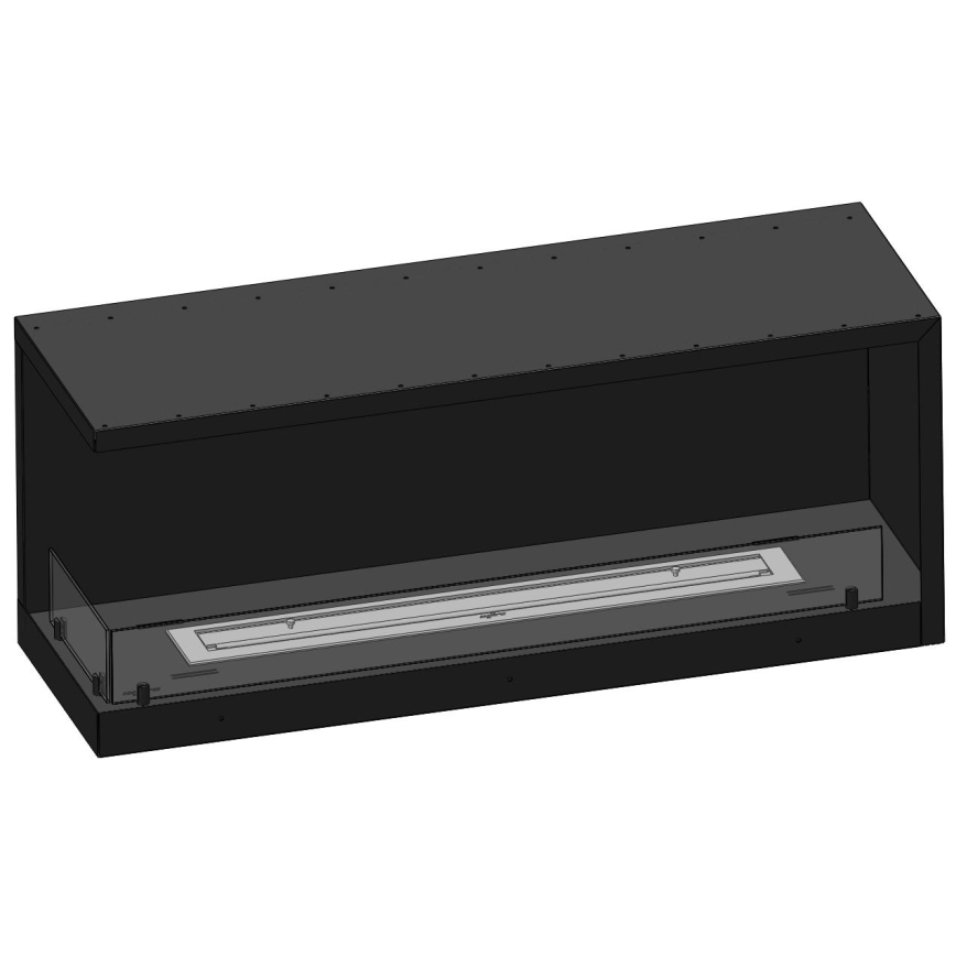 InFire - Rohový BIO krb 110x45 cm 3kW čierna