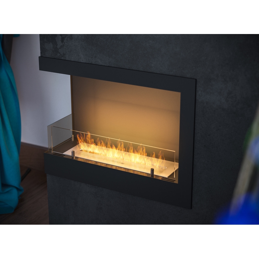 InFire - Rohový BIO krb 45x60 cm 3kW čierna