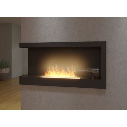 InFire - Rohový BIO krb 45x90 cm 3kW čierna