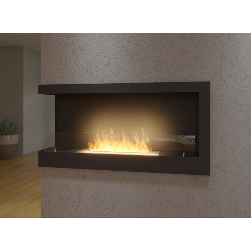 InFire - Rohový BIO krb 45x90 cm 3kW čierna