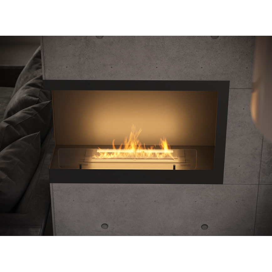 InFire - Rohový BIO krb 84x54 cm 3kW čierna