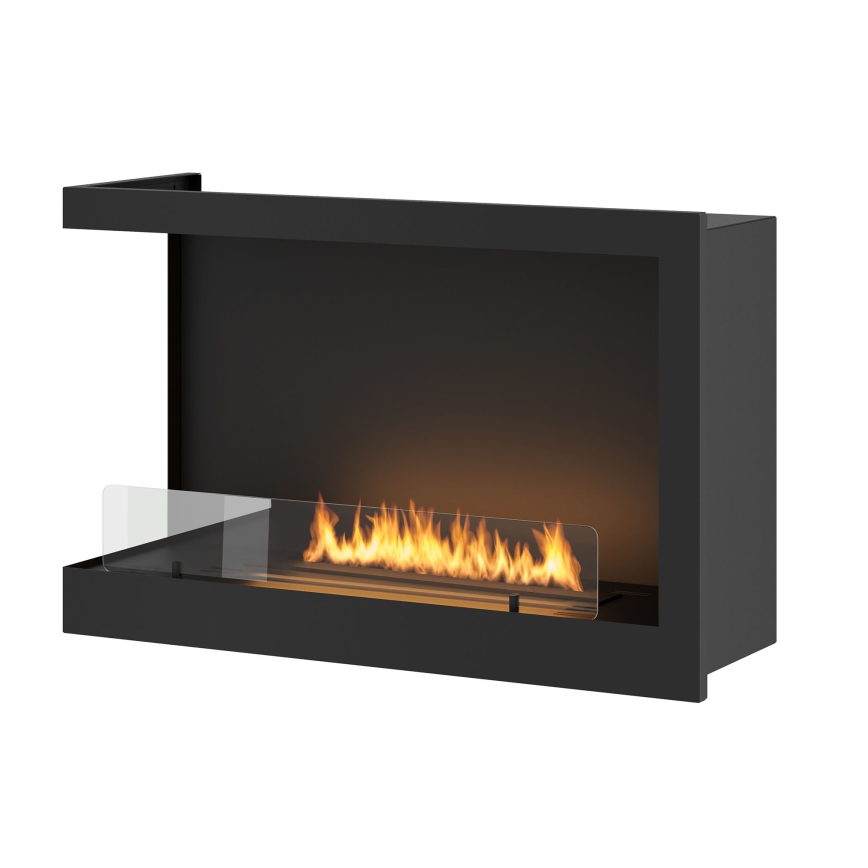 InFire - Rohový BIO krb 84x54 cm 3kW čierna