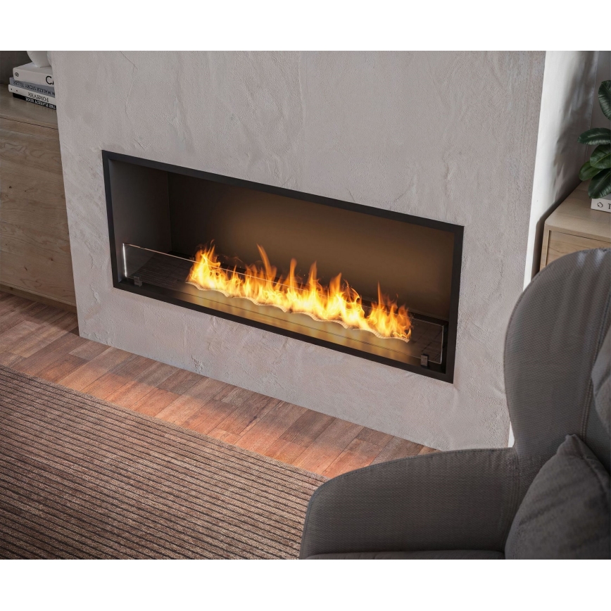 InFire - Vstavaný BIO krb 49,4x124,4 cm 6kW čierna