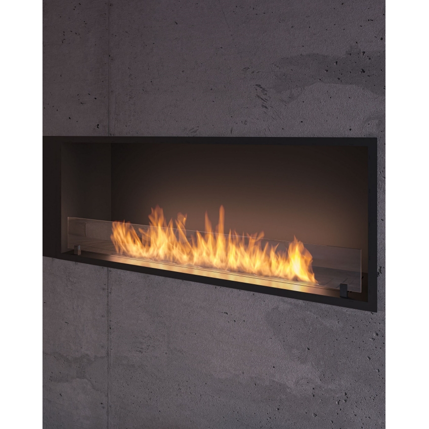 InFire - Vstavaný BIO krb 49,4x124,4 cm 6kW čierna