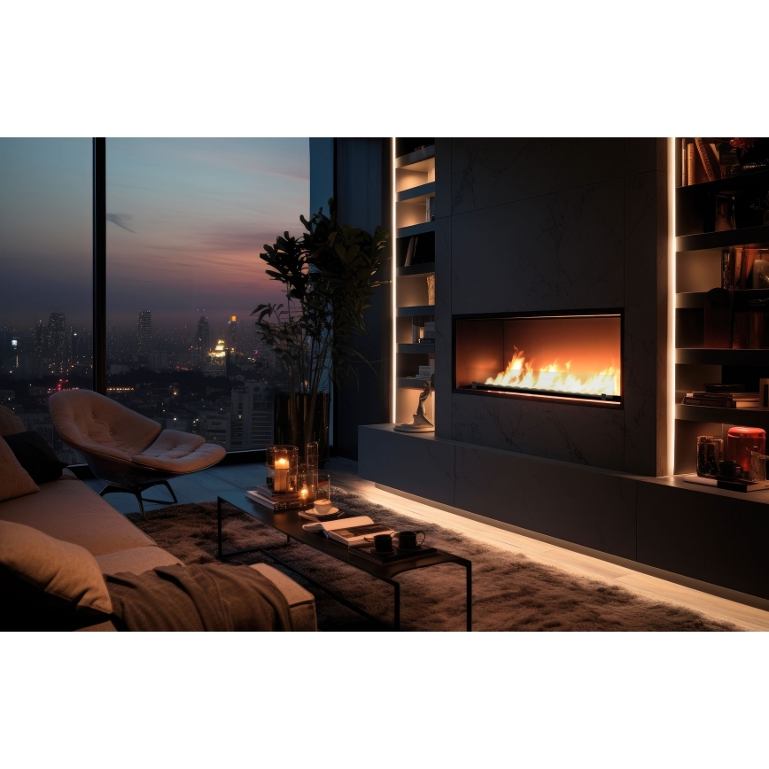 InFire - Vstavaný BIO krb 49,4x124,4 cm 6kW čierna