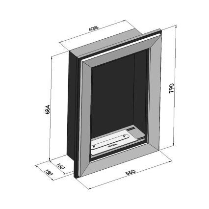 InFire - Vstavaný BIO krb 79x55 cm 3kW čierna