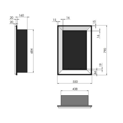 InFire - Vstavaný BIO krb 79x55 cm 3kW čierna