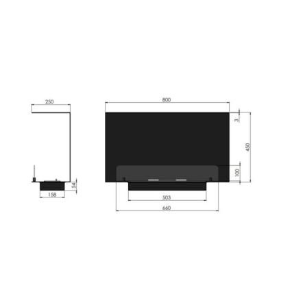 InFire - Vstavaný BIO krb 80x45 cm 3kW čierna