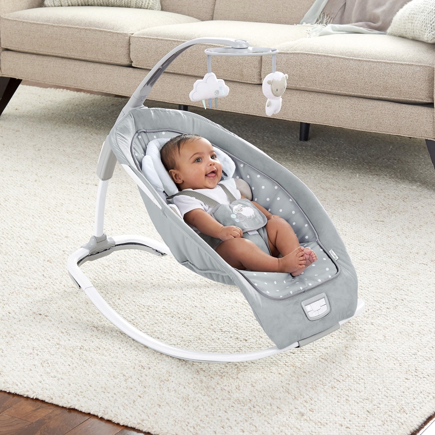Ingenuity - Detská hojdačka s melódiou CUDDLE LAMB 3xLR14