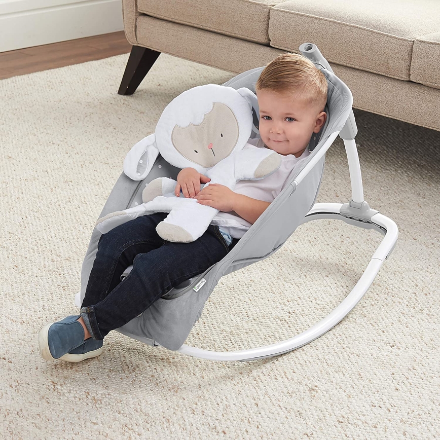 Ingenuity - Detská hojdačka s melódiou CUDDLE LAMB 3xLR14