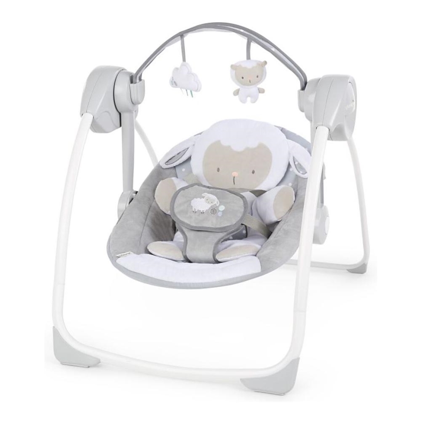 Ingenuity - Detská hojdačka s melódiou CUDDLE LAMB 4xLR14