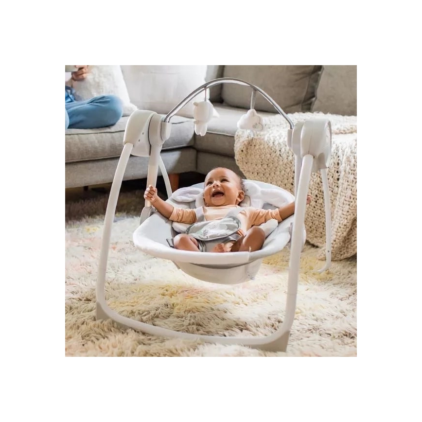 Ingenuity - Detská hojdačka s melódiou CUDDLE LAMB 4xLR14