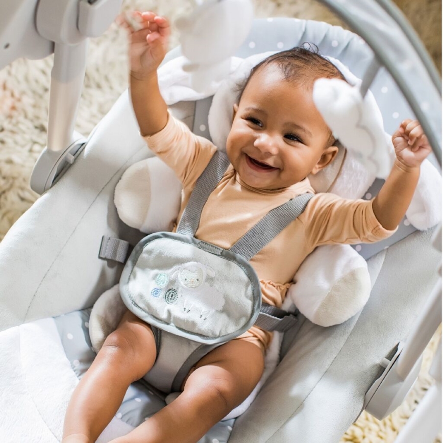 Ingenuity - Detská hojdačka s melódiou CUDDLE LAMB 4xLR14