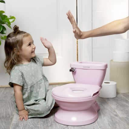 Ingenuity - Detská toaleta so zvukom MY SIZE ružová 2xAAA