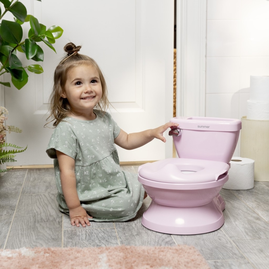 Ingenuity - Detská toaleta so zvukom MY SIZE ružová 2xAAA
