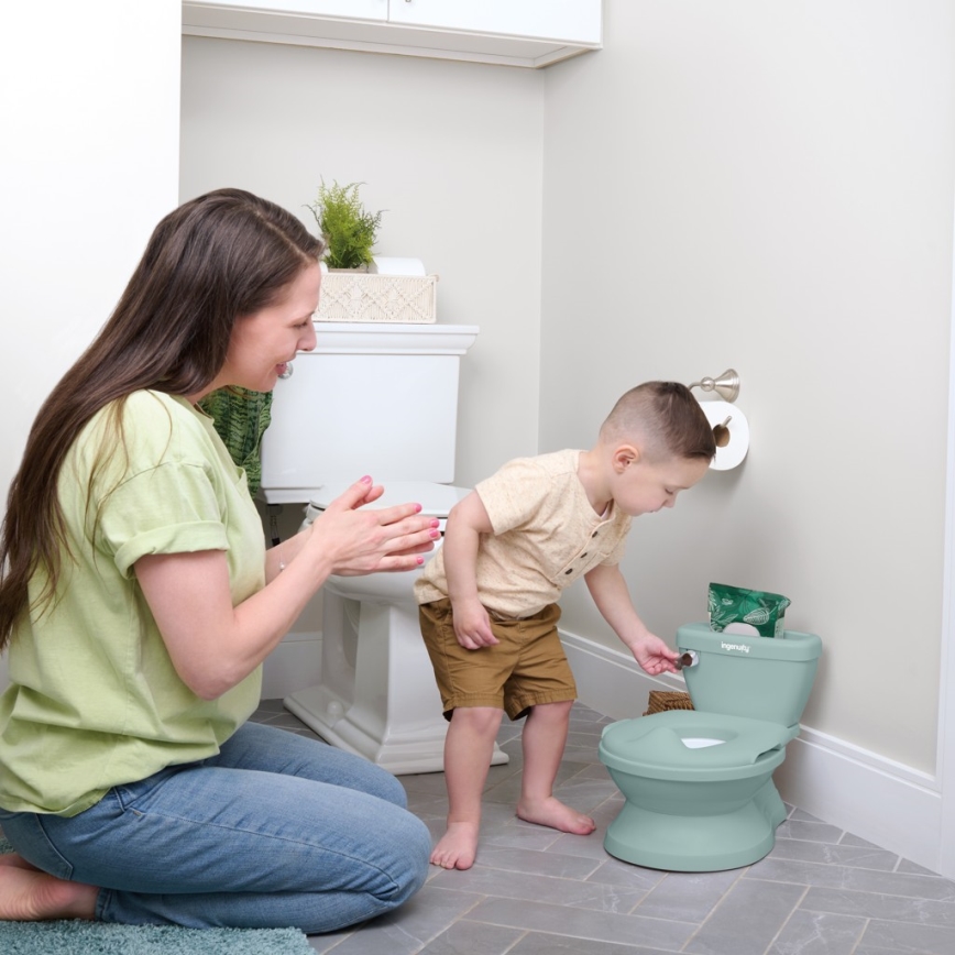 Ingenuity - Detská toaleta so zvukom MY SIZE zelená 2xAAA