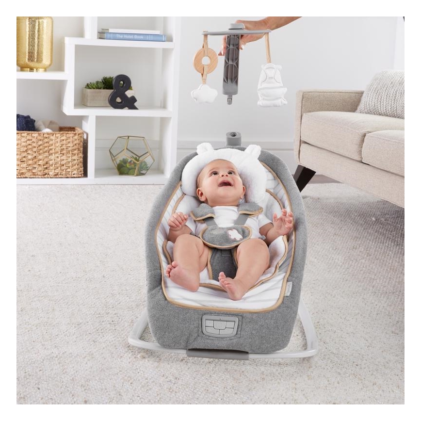 Ingenuity - Detská vibrujúca hojdačka s melódiou  BOUTIQUE 3xLR14