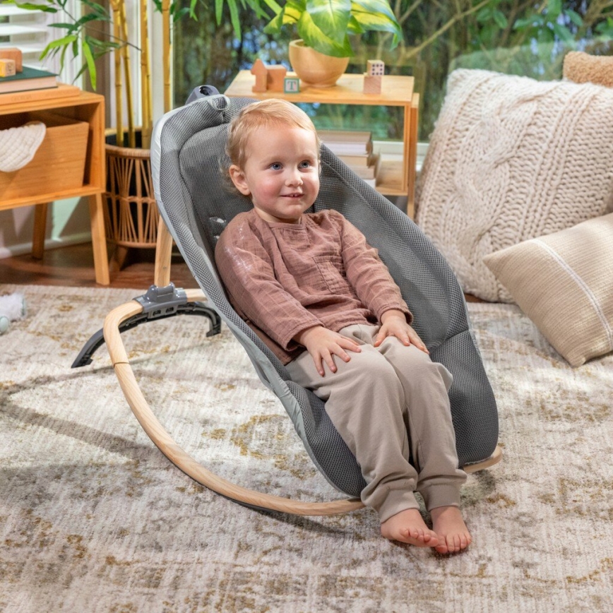Ingenuity - Detské vibrujúce ležadlo s melódiou EVERY SEASON WESLEY 3xC šedá
