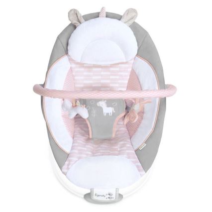 Ingenuity - Detské vibrujúce ležadlo s melódiou FLORA THE UNICORN 3xC