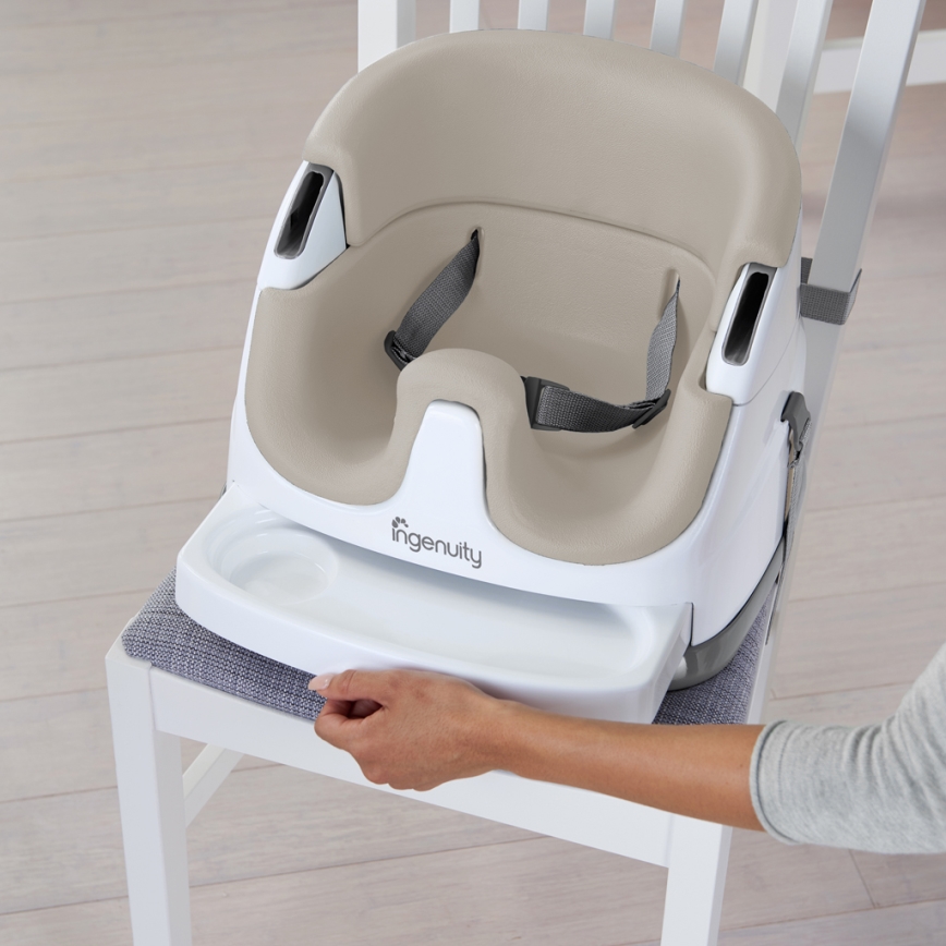 Ingenuity - Podsedák na jedálenskú stoličku 2v1 BABY BASE béžová