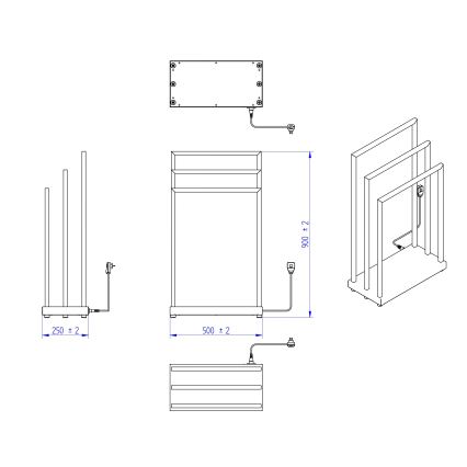 Instal Projekt - Elektrický sušiak MOBE 105W 90x50 cm biela