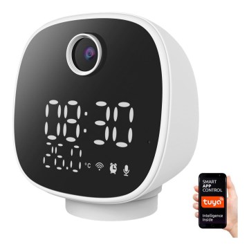 Inteligentná kamera s budíkom, teplomerom a LED svetlom 1296p 3Mpx 5V Wi-Fi Tuya IP65
