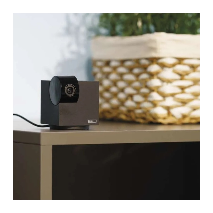 Inteligentná vnútorná otočná kamera s pohybovým senzorom GoSmart 5V Wi-Fi Tuya čierna