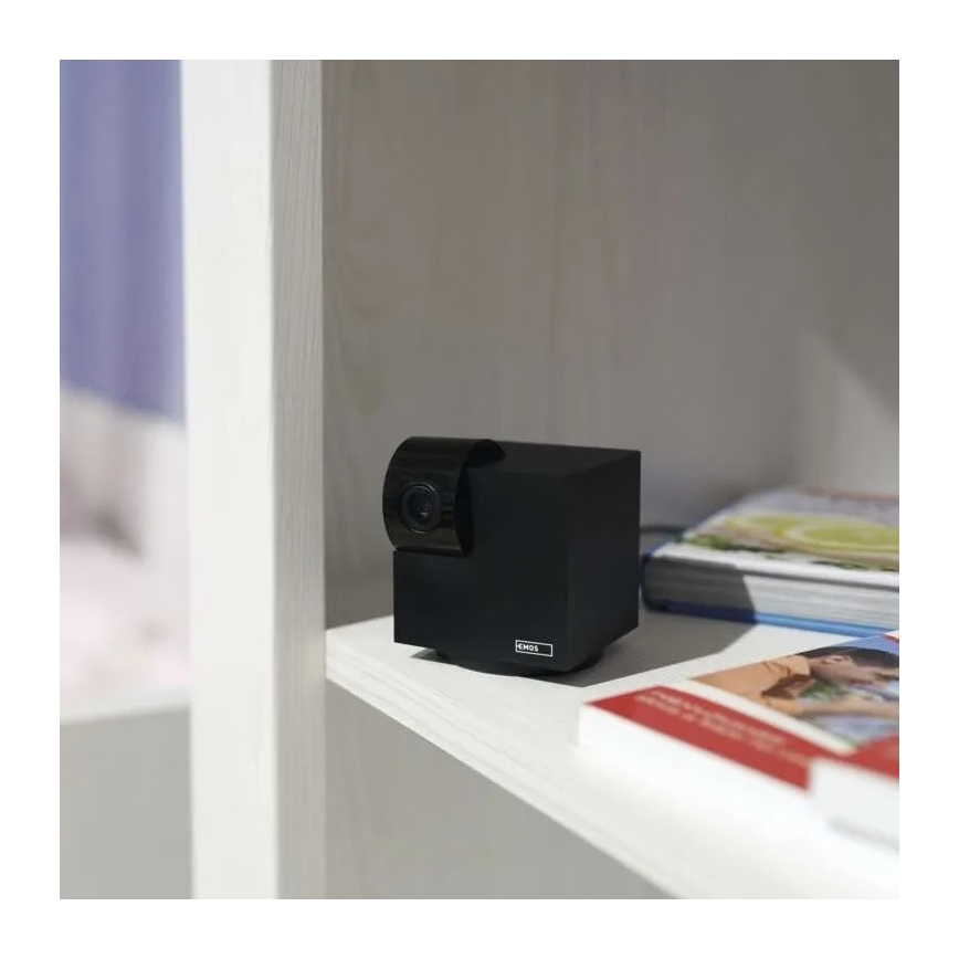 Inteligentná vnútorná otočná kamera s pohybovým senzorom GoSmart 5V Wi-Fi Tuya čierna