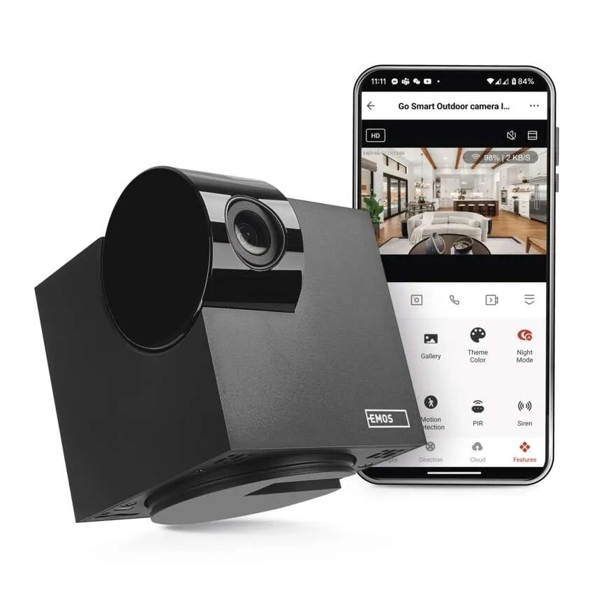 Inteligentná vnútorná otočná kamera s pohybovým senzorom GoSmart 5V Wi-Fi Tuya čierna