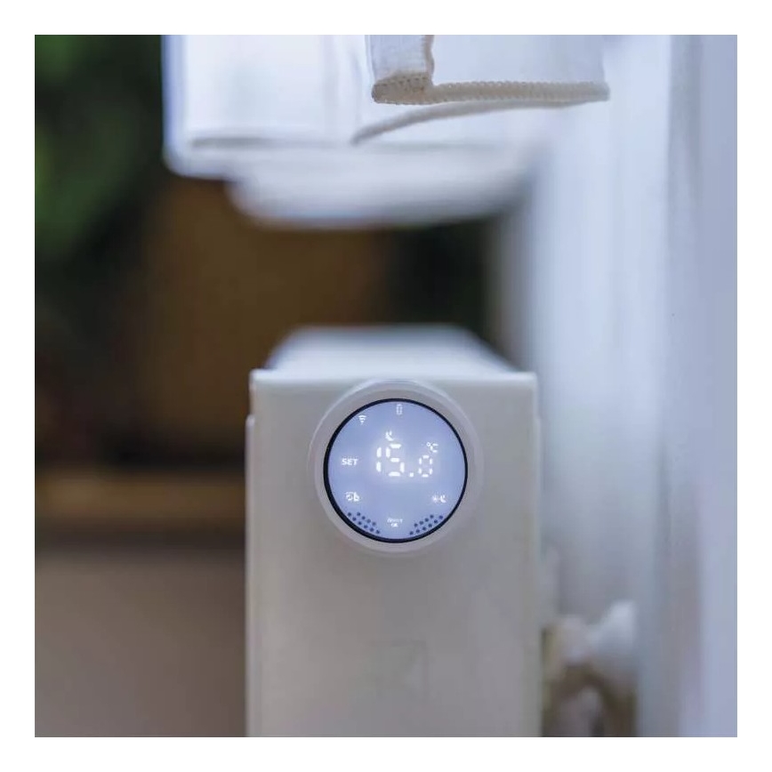 Inteligentná termostatická hlavica s LCD displejom GoSmart M30x1,5 2xAA/1,5V Tuya