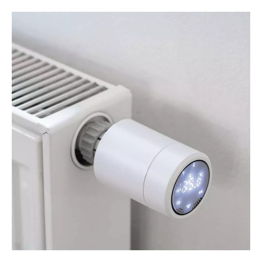Inteligentná termostatická hlavica s LCD displejom GoSmart M30x1,5 2xAA/1,5V Tuya