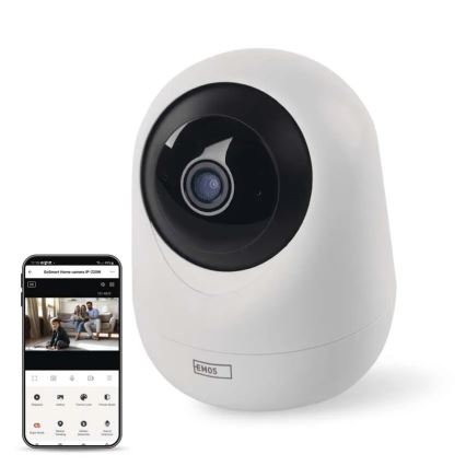 Inteligentná vnútorná otočná kamera so senzorom pohybu GoSmart 5V Wi-Fi Tuya biela