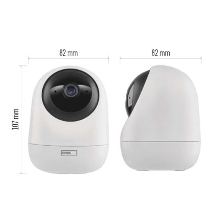 Inteligentná vnútorná otočná kamera so senzorom pohybu GoSmart 5V Wi-Fi Tuya biela