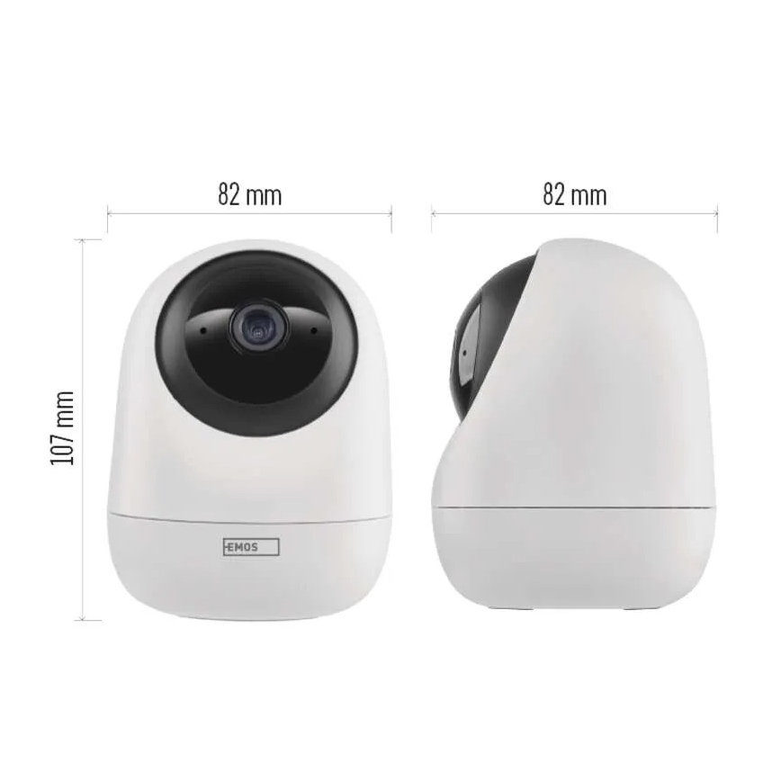 Inteligentná vnútorná otočná kamera so senzorom pohybu GoSmart 5V Wi-Fi Tuya biela