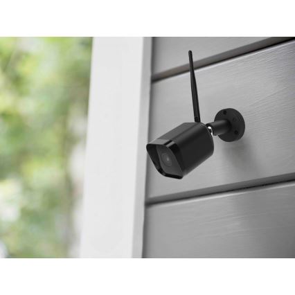 Inteligentná vonkajšia kamera so snímačom Full HD 1080p, 12 V, IP65, Wi‑Fi, Tuya, čierna