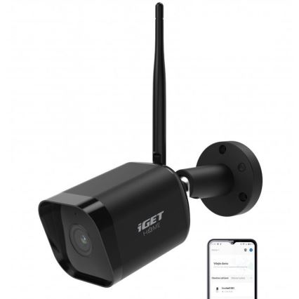 Inteligentná vonkajšia kamera so snímačom Full HD 1080p, 12 V, IP65, Wi‑Fi, Tuya, čierna
