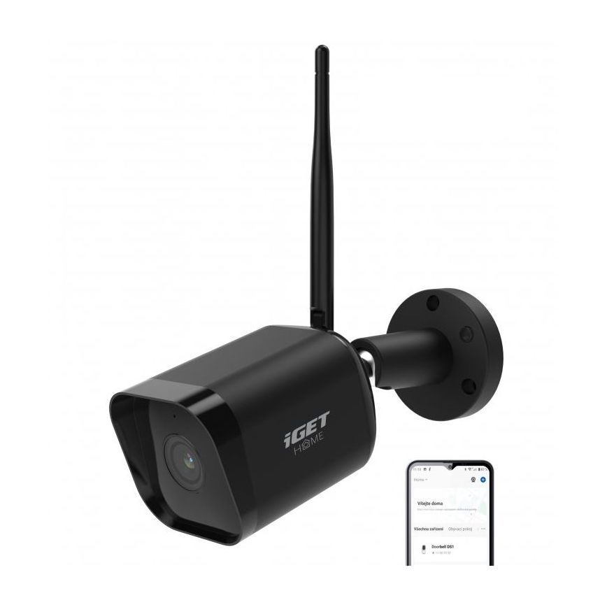 Inteligentná vonkajšia kamera so snímačom Full HD 1080p, 12 V, IP65, Wi‑Fi, Tuya, čierna