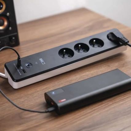 Inteligentný predlžovací kábel s vypínačom GoSmart 4Z + 1xUSB-A + 1xUSB-C 2 m Wi-Fi Tuya
