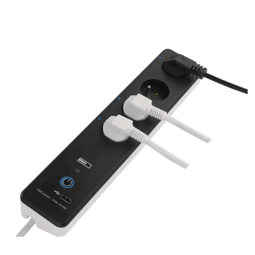 Inteligentný predlžovací kábel s vypínačom GoSmart 4Z + 1xUSB-A + 1xUSB-C 2 m Wi-Fi Tuya