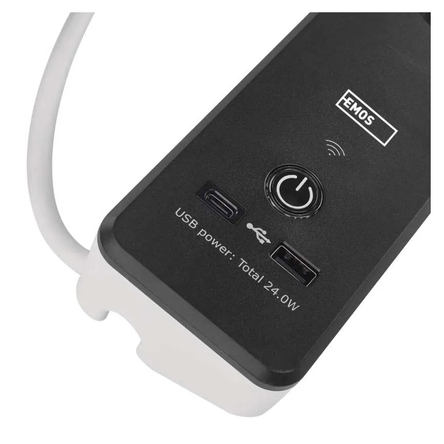 Inteligentný predlžovací kábel s vypínačom GoSmart 4Z + 1xUSB-A + 1xUSB-C 2 m Wi-Fi Tuya