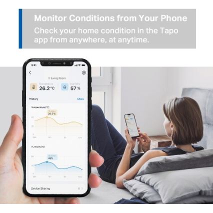Inteligentný senzor na meranie teploty a vlhkosti 1xCR2450