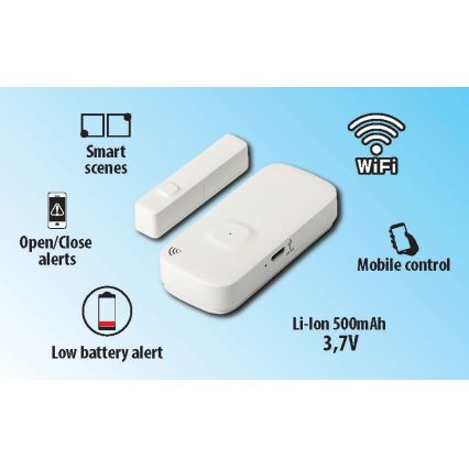 Inteligentný senzor okien a dverí 3,7V 500 mAh Wi-Fi Tuya